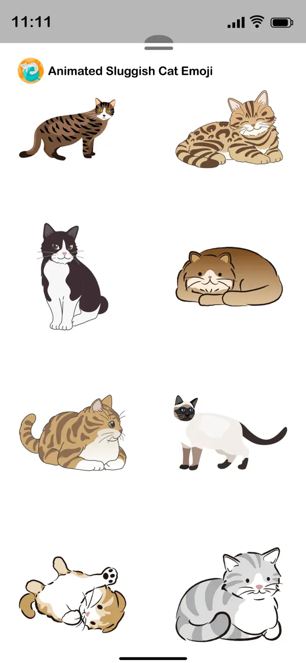 Screenshot #2 pour Animated Sluggish Cat Emoji