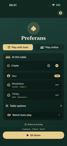 Preferans card game Screenshot 2 of 5