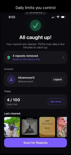 Repost Remover — TikRemover screenshot 3
