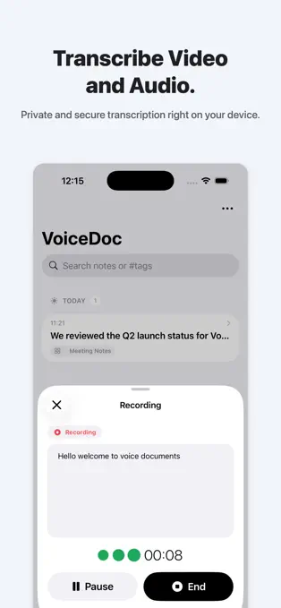 VoiceDoc transcription screen