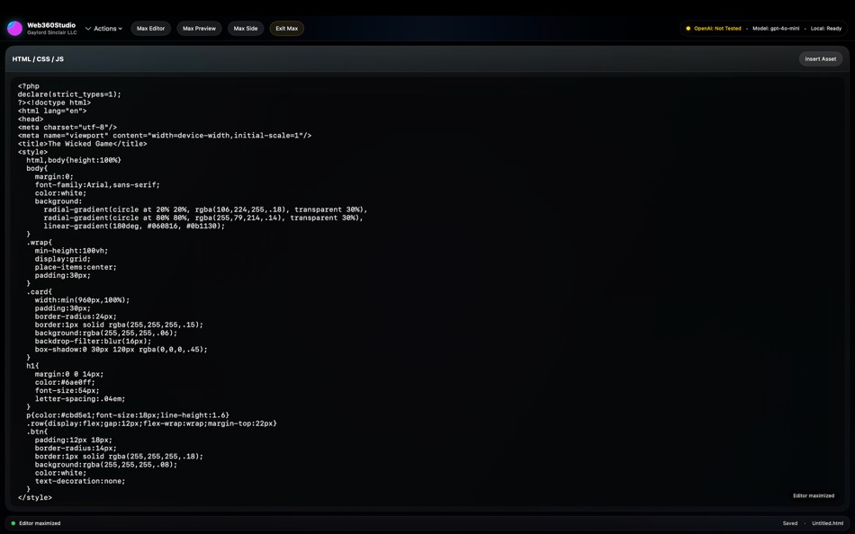 #2. WEB360 STUDIO (macOS) Podle: GAYLORD SINCLAIR
