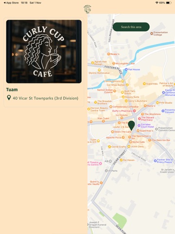 Curly Cup Café iPad screenshot