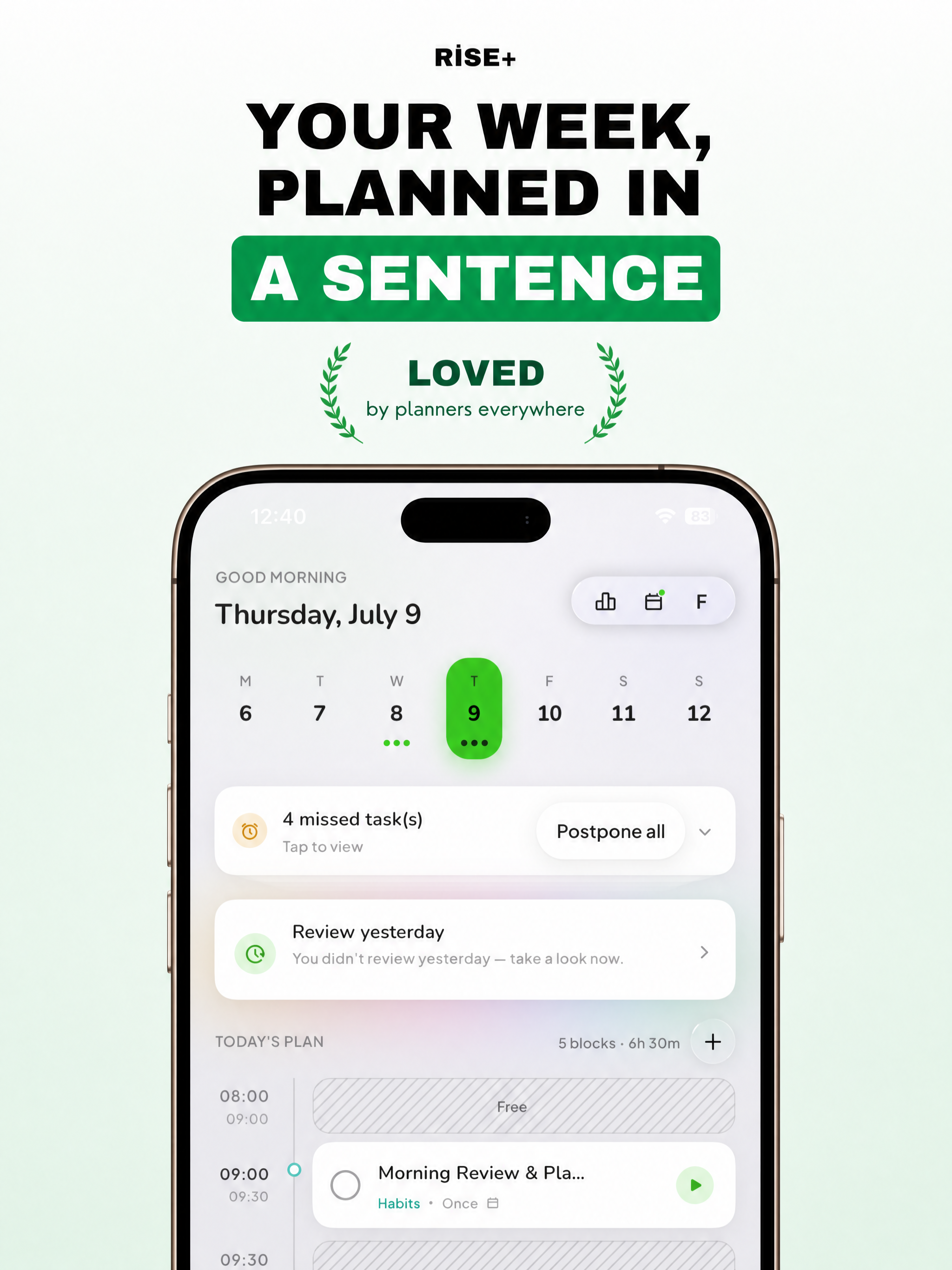 Rise+: AI Planner & Scheduler screenshot 7