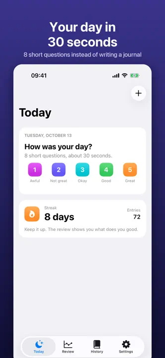 Evening Log: Daily Check-in screenshot 1