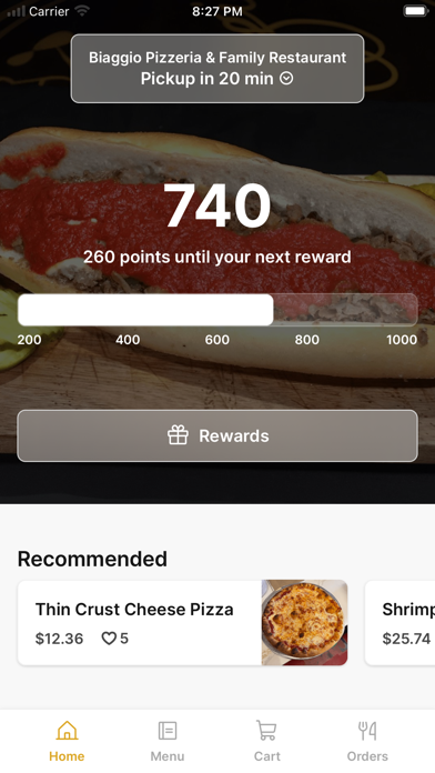Screenshot 1 of Biaggio Pizzeria Restaurant App