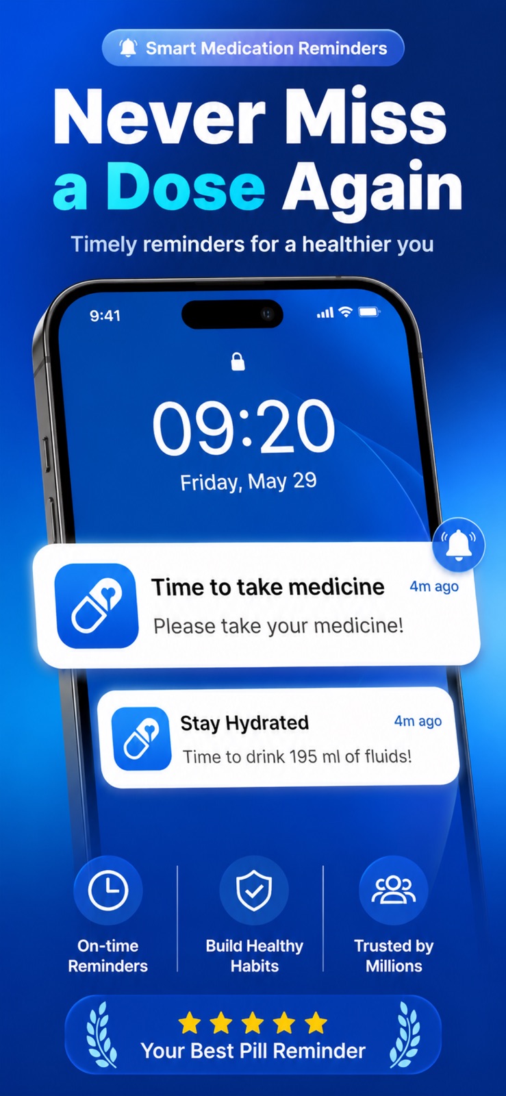 Pill Reminder & Alarm: Recure iphone screenshot 1