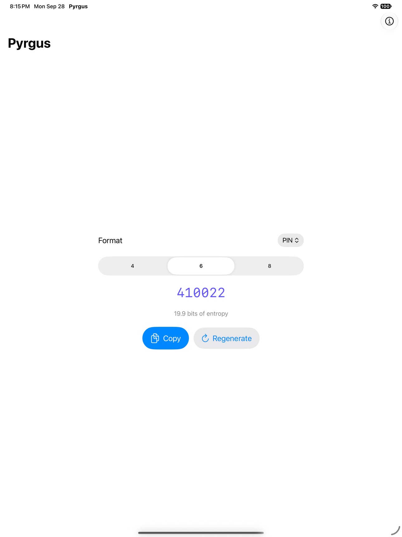 Screenshot 8 of Pyrgus: Password Generator