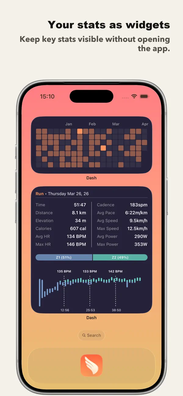 Screenshot #2 pour Dash : widgets pour Strava