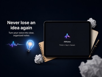 AltNotes – AI Voice Notes iPad screenshot