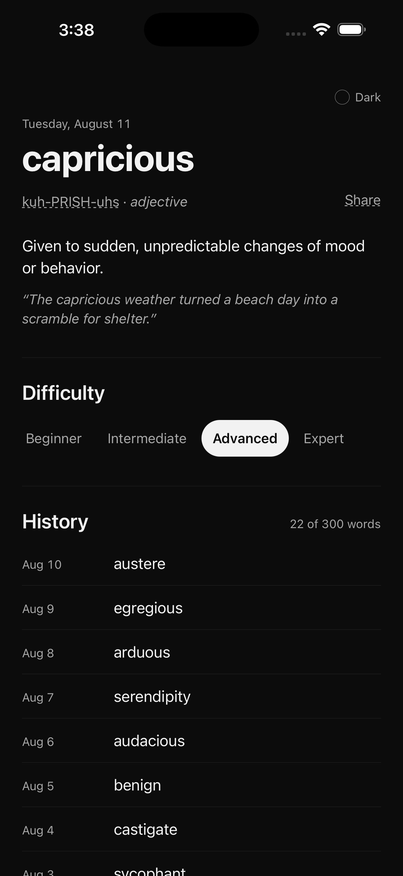 Hapax: Word of the Day screenshot 4