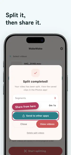 WakeWake: Easy Video Splitter screenshot 3