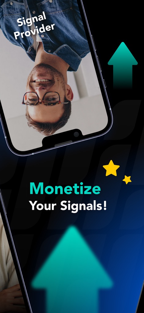 PU Prime - Forex Trading - La schermata illustra l'opportunità di "Monetize Your Signals!", rivolgendosi a chi desidera diventare un "Signal Provider" e condividere le proprie intuizioni di trading.