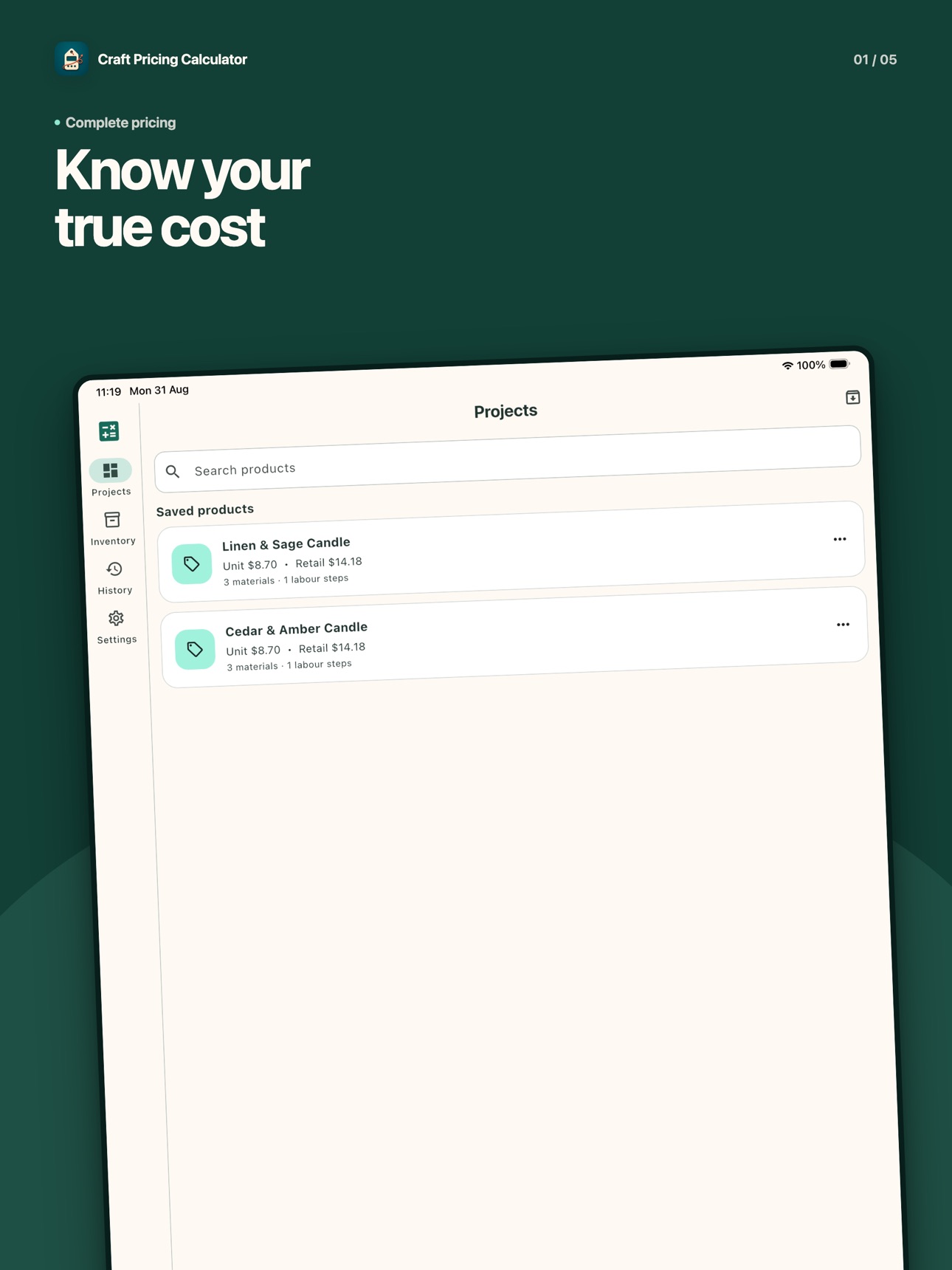 Screenshot 11 of Craft Pricing Calculator App