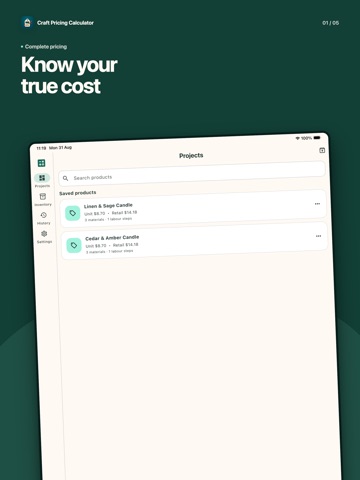 Craft Pricing Calculator App