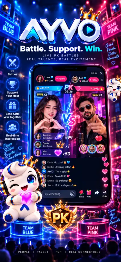 AYVO - Live Streaming Chat PK - Social Networking App | MWM