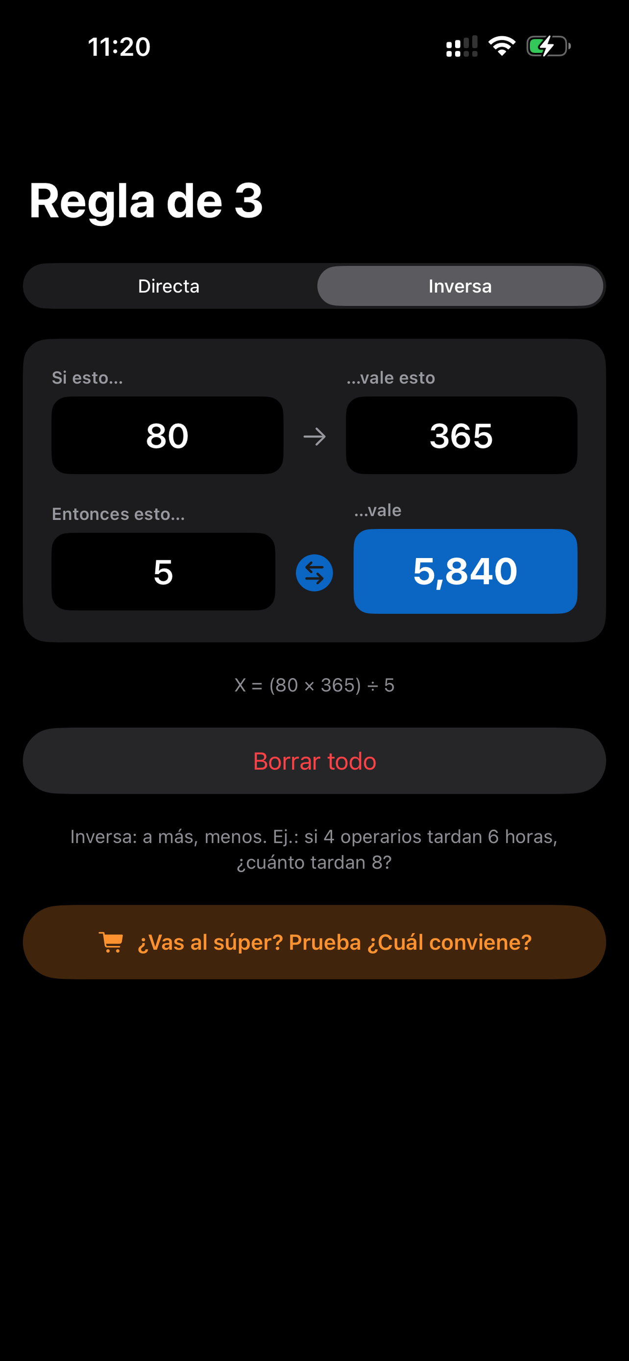 Regla de 3 - Directa e Inversa screenshot 2