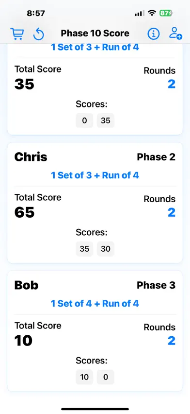 Phase 10 Score screenshot 2