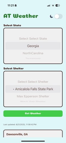 Appalachian Trail Weather screenshot