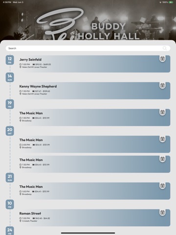 The Buddy Holly Hall iPad screenshot