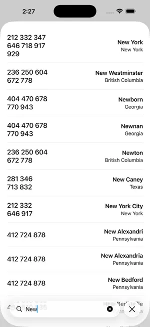 Area Codes screenshot 2