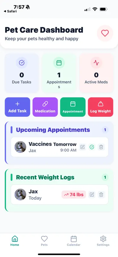 PawPlan Pet Care Manager screenshot 1