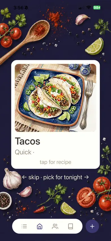 Tonight meal planner screenshot 1