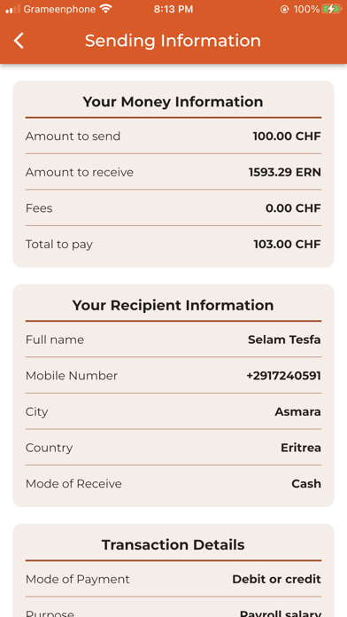 Hidmona Money Transfer Screenshot
