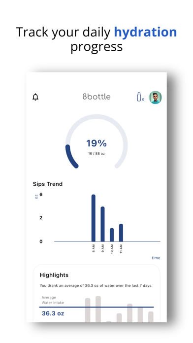 8bottle iPhone screenshot 1 - Health & Fitness app
