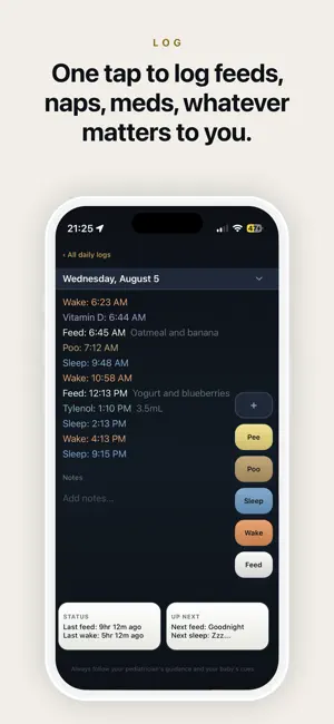 Wee Notes: Baby Log & Journal screenshot 1