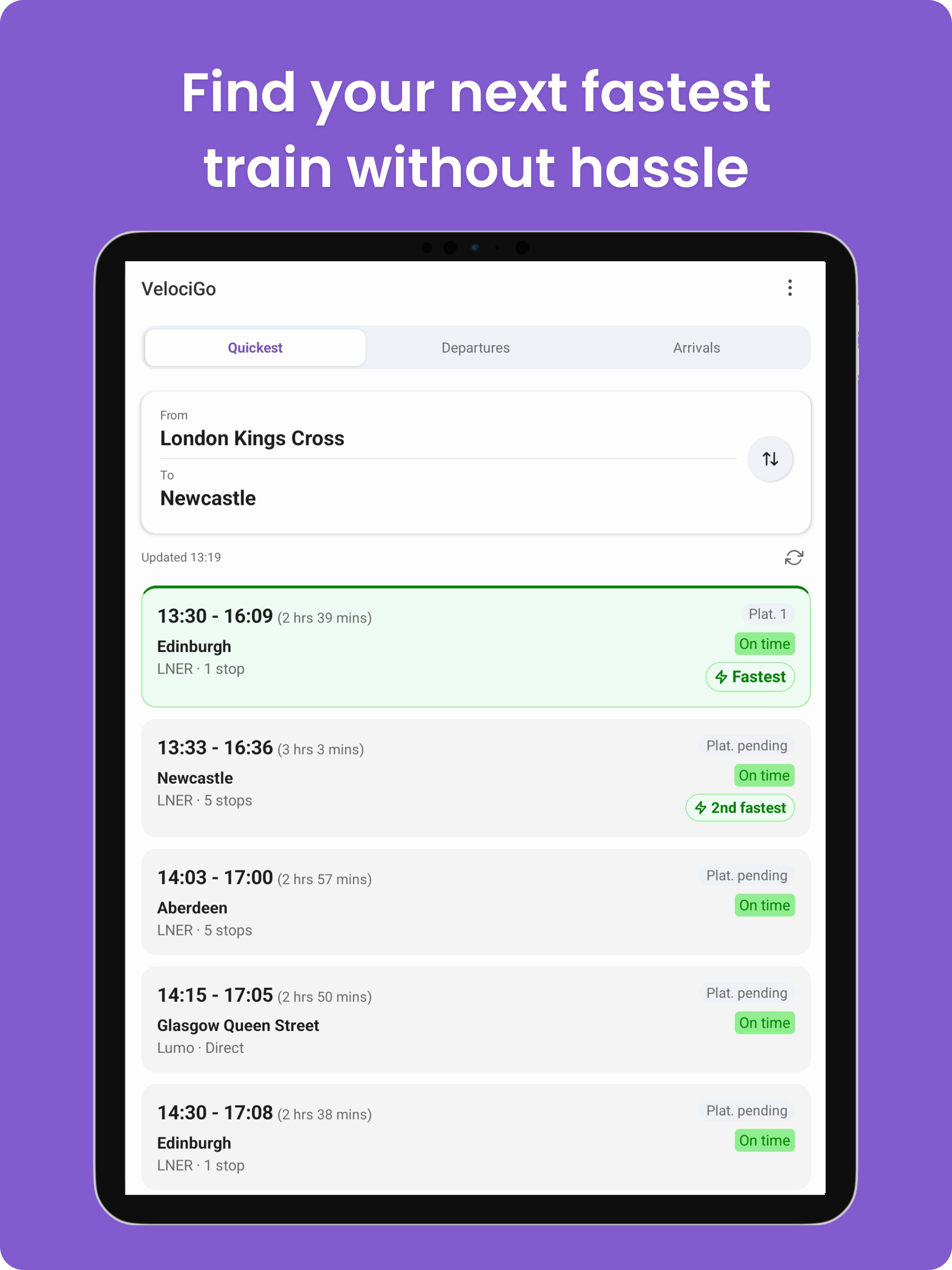 VelociGo: Live Train Times screenshot 10