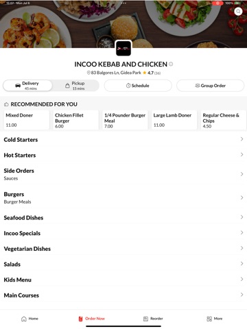 INCOO KEBAB AND CHICKEN iPad screenshot