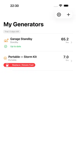 Generator Log & Maintenance screenshot 1