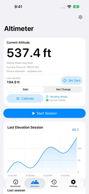 Barometer & Altimeter: HowHigh screenshot 1