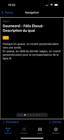 Capture d'écran de MétroConnexion sur iPhone 6