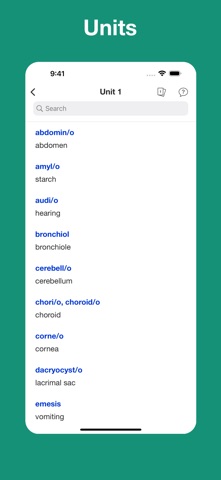 Medical terminology - roots iPhone screenshot