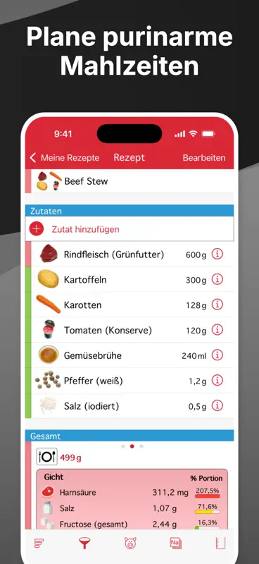 OxiPur: Harnsäure Purin Gicht screenshot 6 of 9
