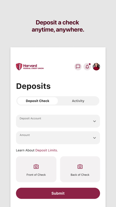 Harvard FCU Digital Banking Screenshot