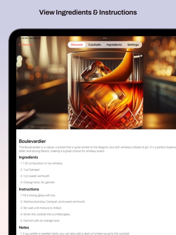 One Shot - cocktail recipes iPad screenshot