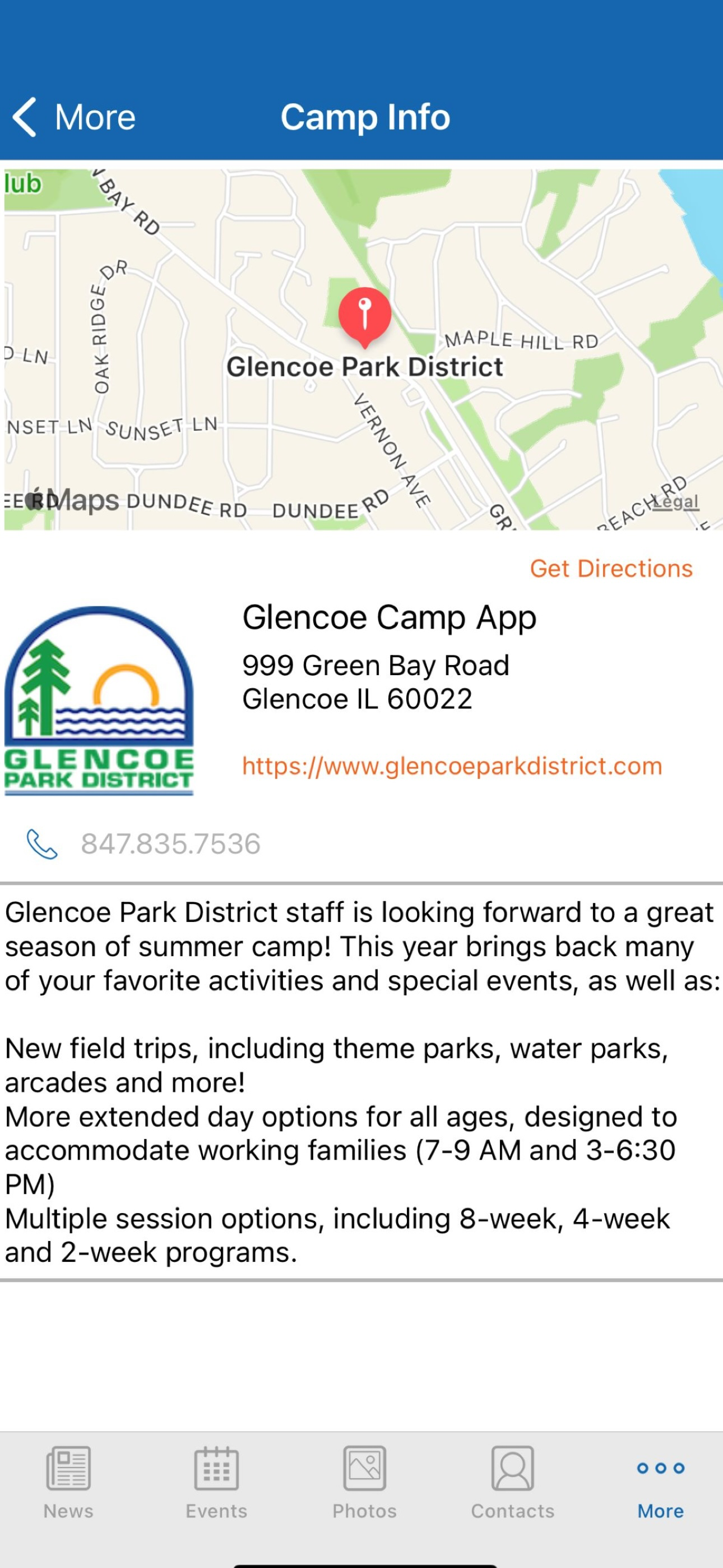 Glencoe Camp App
