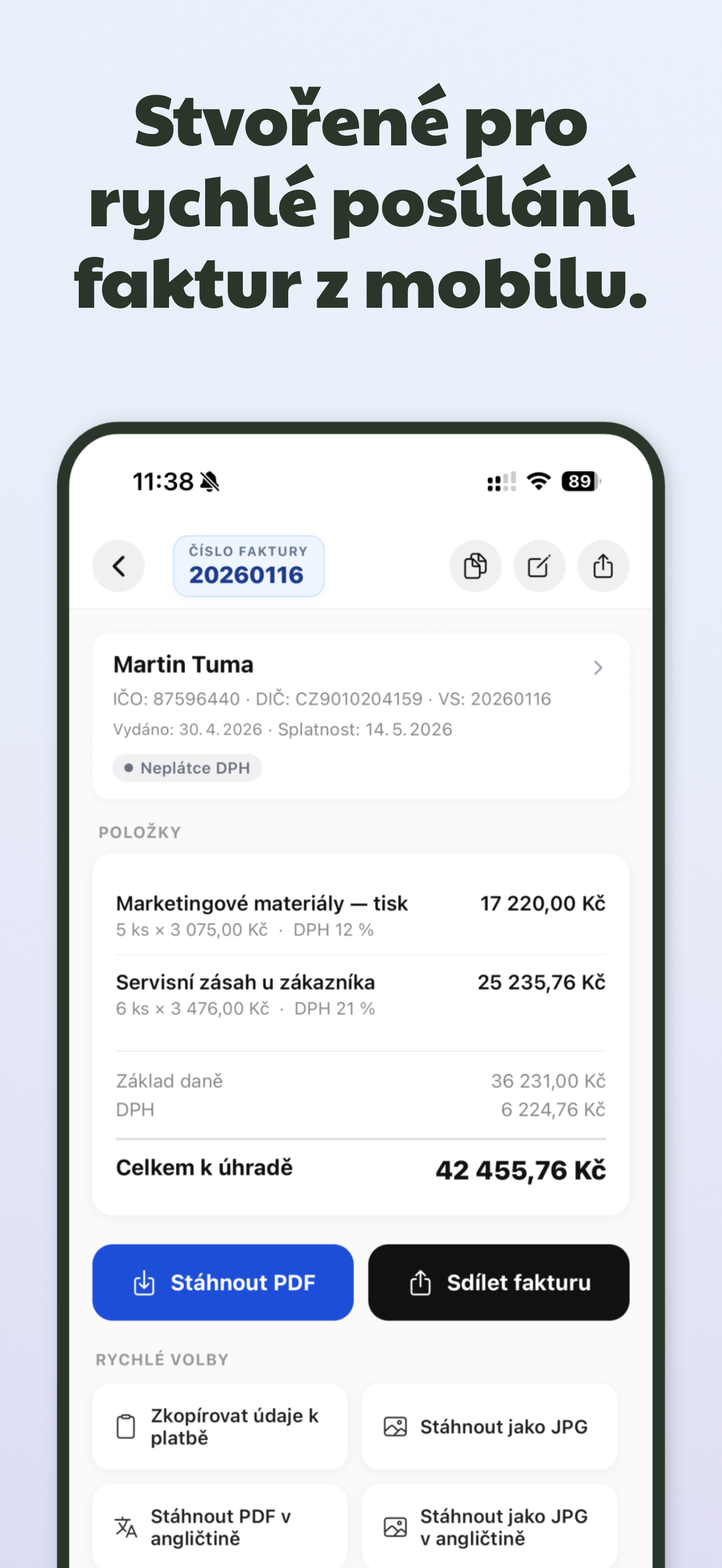 Faktury z mobilu (CZ)