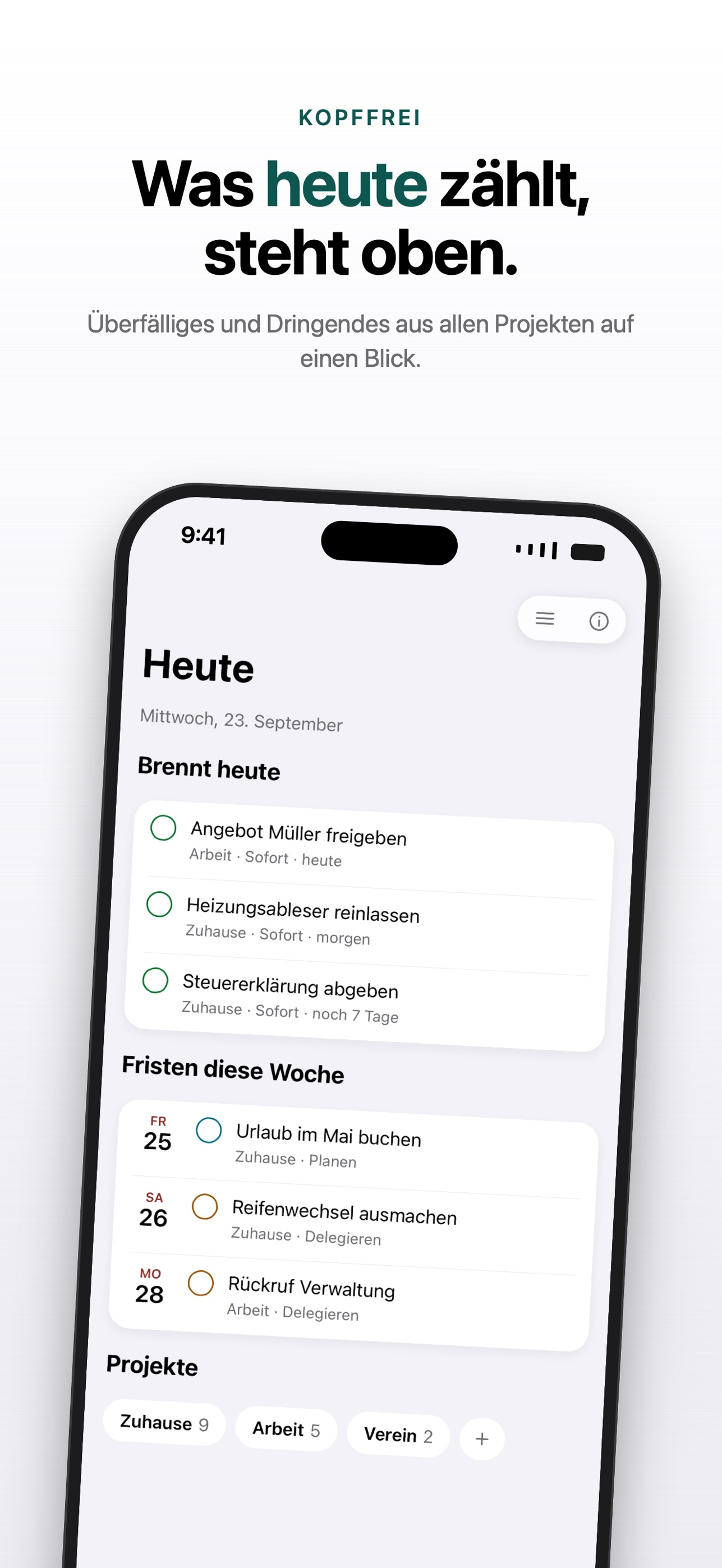 Screenshot 4 of Kopffrei – Aufgaben sortieren
