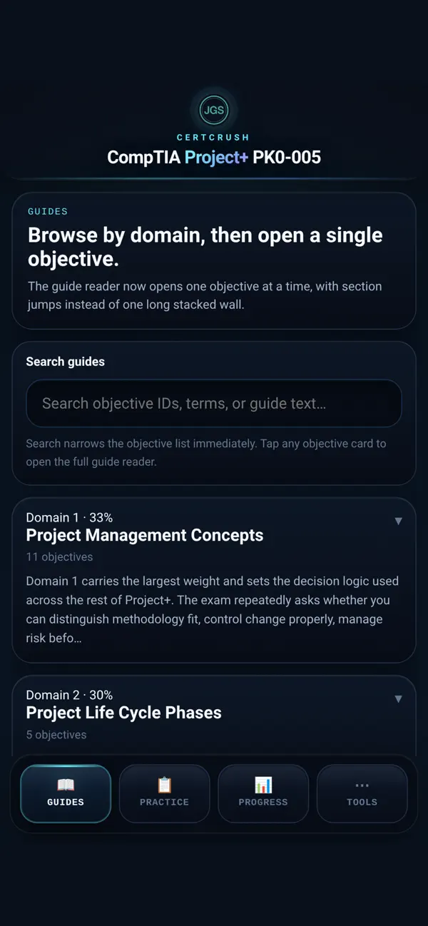 Screenshot #3 pour CertCrush: Project+ PK0-005