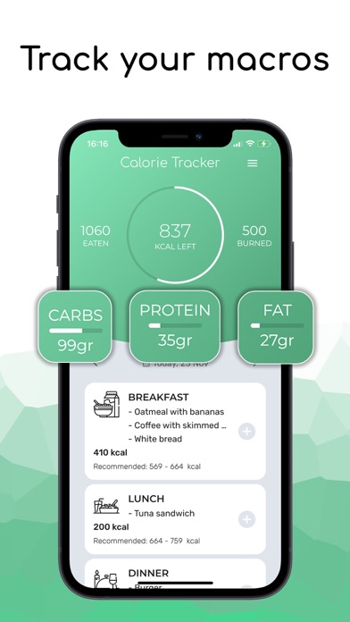 Meal Tracker - Calorie Journal Screenshot