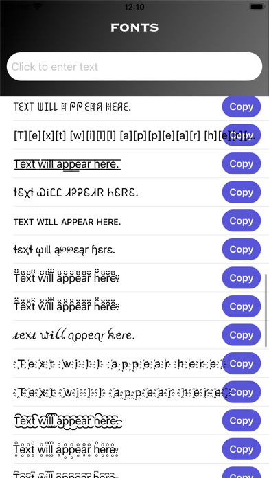 Fonts - Text Fonts for iPhones Screenshot