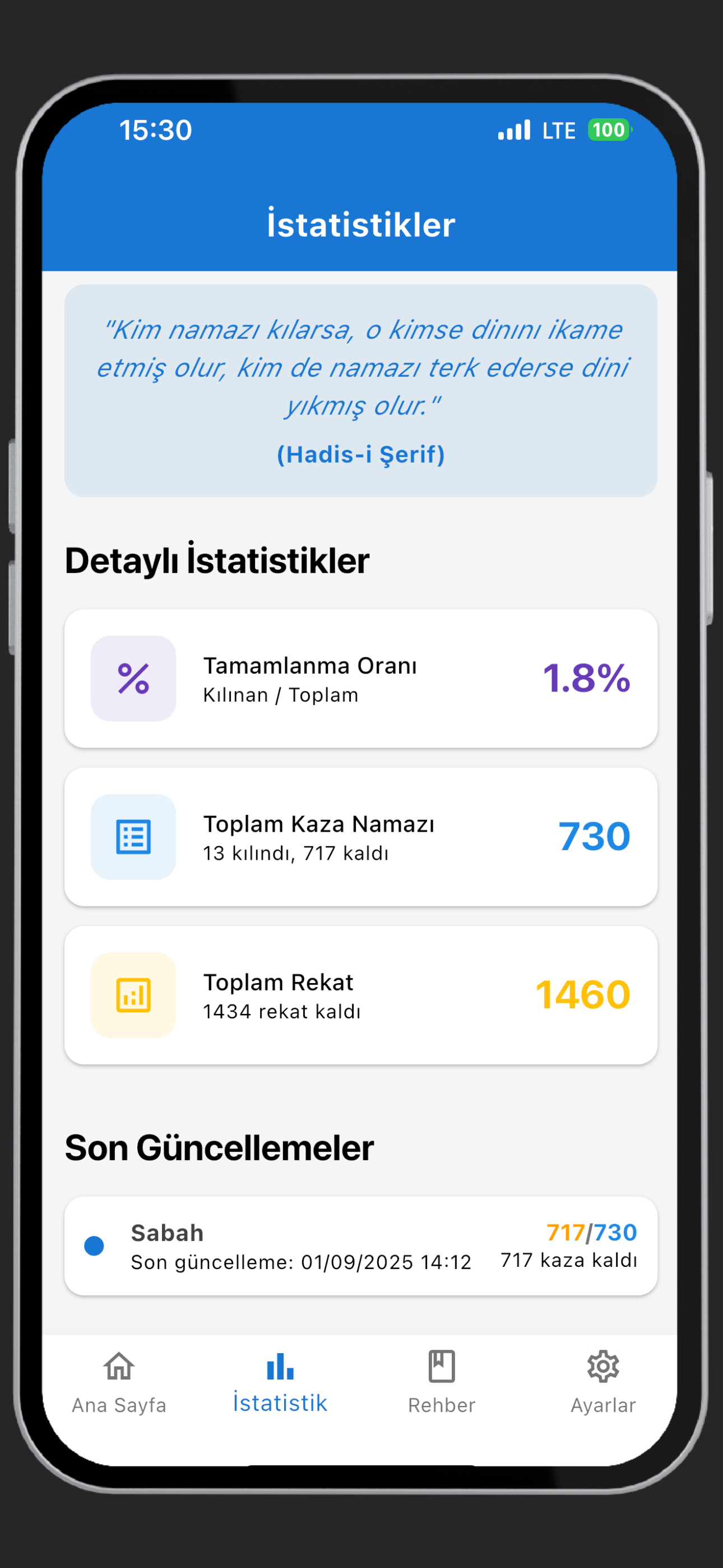 Kaza Namazi Takip