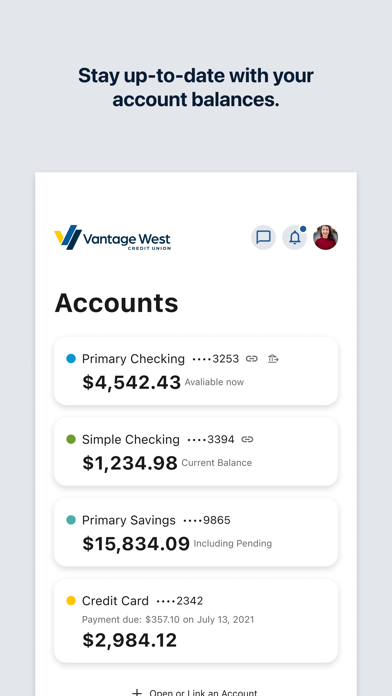 Screenshot 2 of Vantage West Credit Union App
