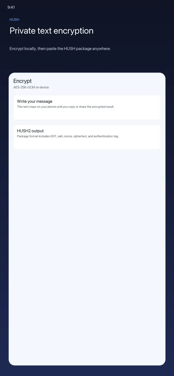 Screenshot #1 pour Hush Secret Text