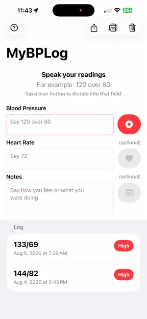 MyBPLog screenshot 1