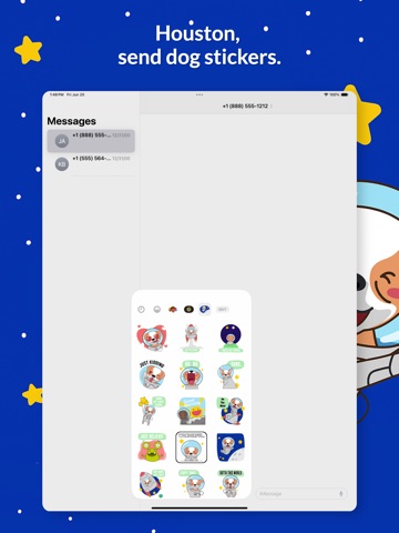 Astronaut Dog Stickers iPad screenshot