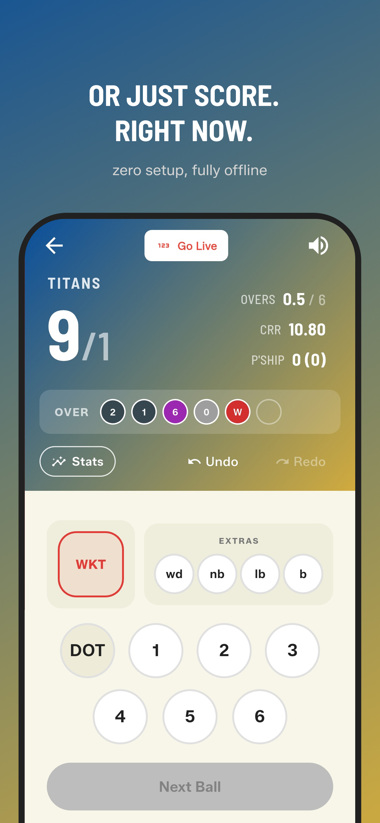 GULLY CRIX Cricket Scorer App